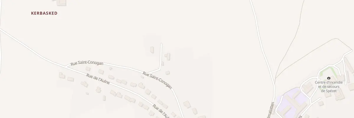 Plan de la Rue Saint Conogan à Spézet