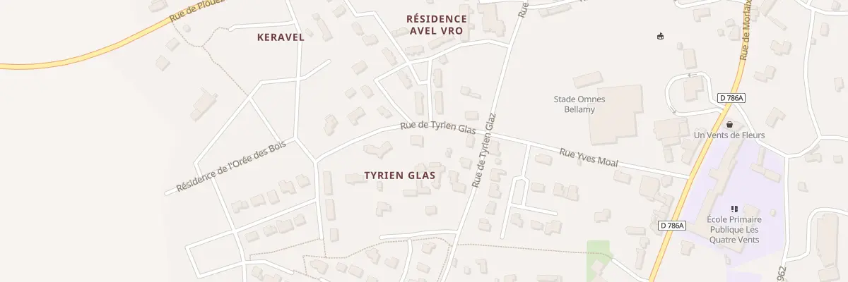 Plan du 2 Imp de Tyrien Glas à Lanmeur