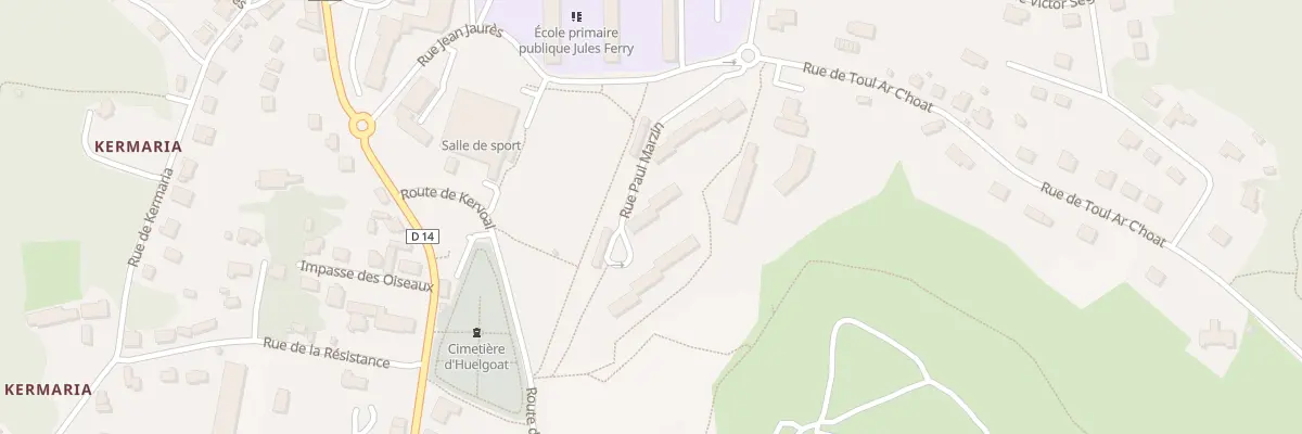 Plan du 12 Rue Paul Marzin à Huelgoat