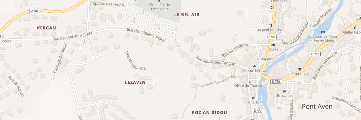 Plan du 21 Rue des Abbés Tanguy à Pont-Aven