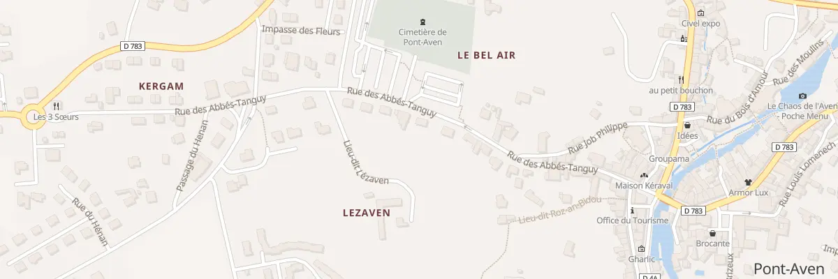 Plan du 27 Rue des Abbés Tanguy à Pont-Aven