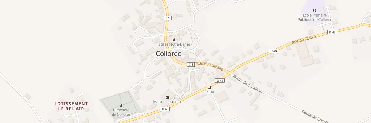 Plan du 1 Rue du Calvaire à Collorec