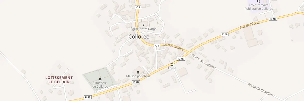 Plan du 1 Rue Traversière à Collorec