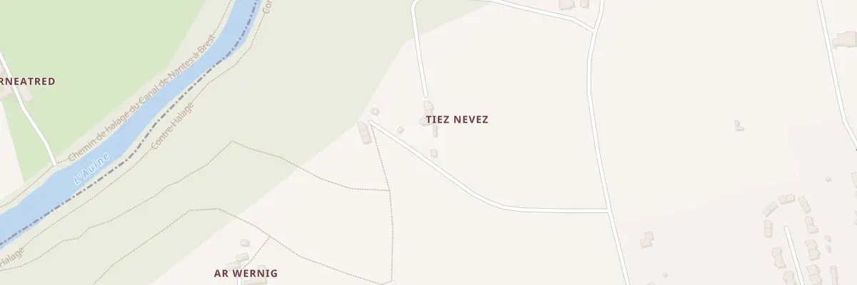 Plan du 1 Ty ar Nevez à Saint-Goazec