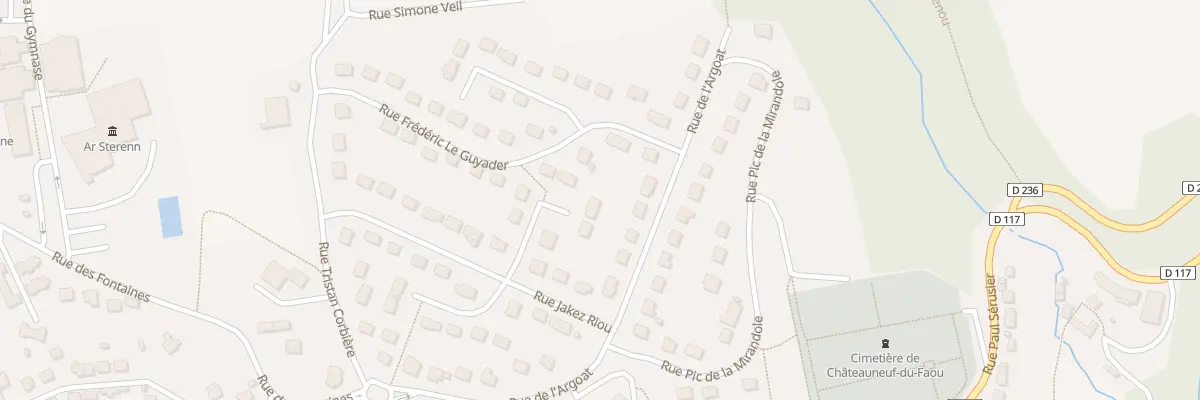 Plan du 24 Rue Jakez Riou à Châteauneuf-du-Faou