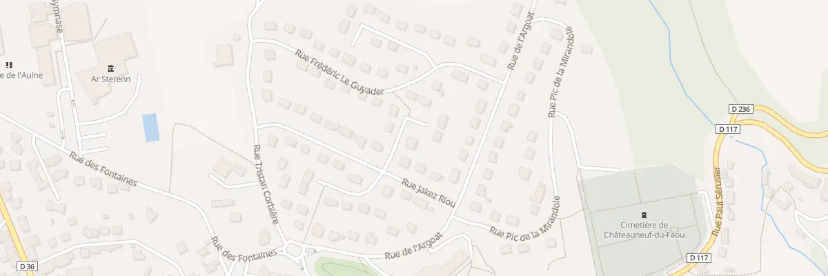 Plan du 28 Rue Jakez Riou à Châteauneuf-du-Faou
