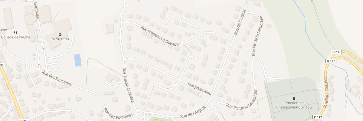 Plan du 16 Rue Jakez Riou à Châteauneuf-du-Faou