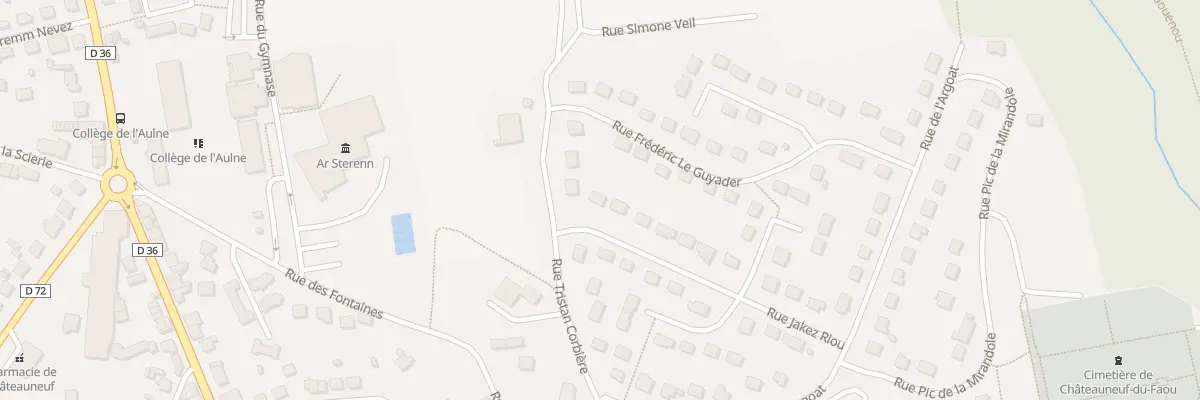 Plan du 2 Rue Jakez Riou à Châteauneuf-du-Faou