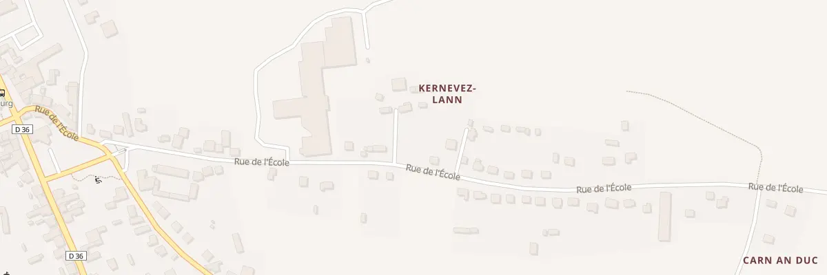 Plan de la Rue de l’Ecole à Plonévez-du-Faou