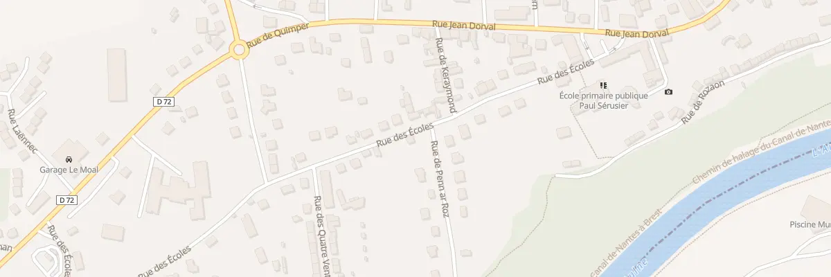Plan du 20 Rue des Ecoles à Châteauneuf-du-Faou
