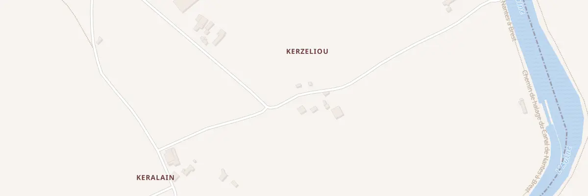Plan du 1 Kerzeliou à Châteauneuf-du-Faou