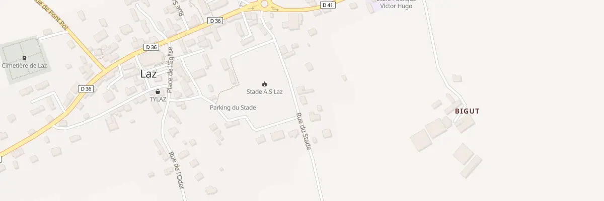 Plan du 10 Rue du Stade à Laz