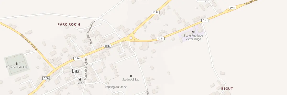 Plan du 1 Rue de Roudouallec à Laz