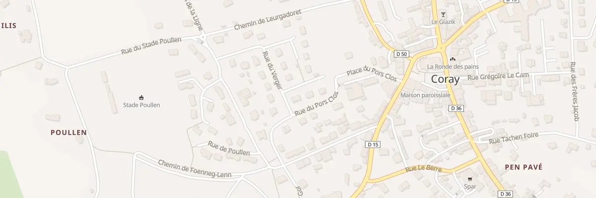Plan du 8 Rue de Pors Clos à Coray
