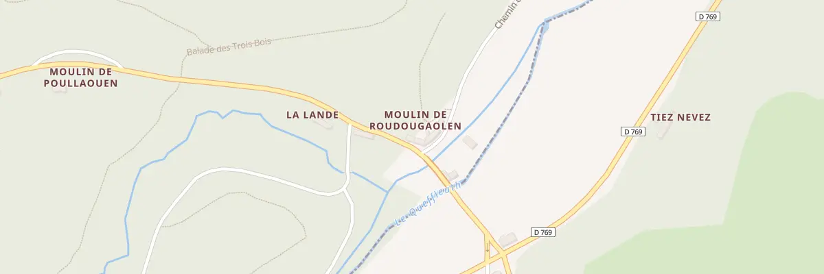 Plan du 5534 Moulin de Roudougaolen Hue à Pleyber-Christ