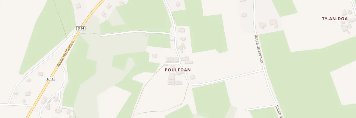 Plan du 4 Poulfoan à Loqueffret