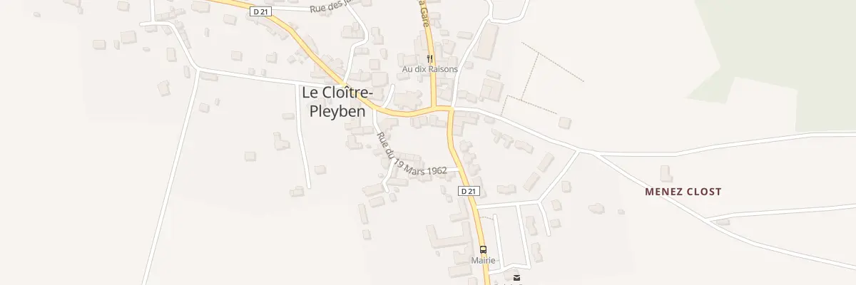 Plan du 1 Pl de l’Eglise au Cloître-Pleyben