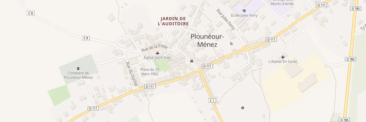 Plan du 93 Ham des Lilas à Plounéour-Ménez