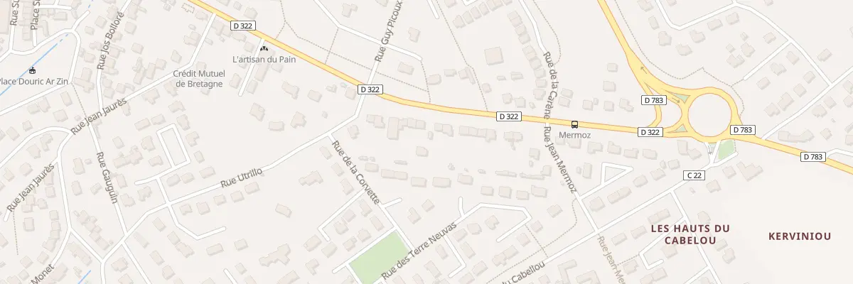 Plan du 159B Rue de Trégunc à Concarneau