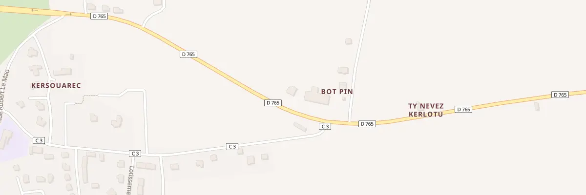 Plan du 2 Bot Pin à Saint-Yvi