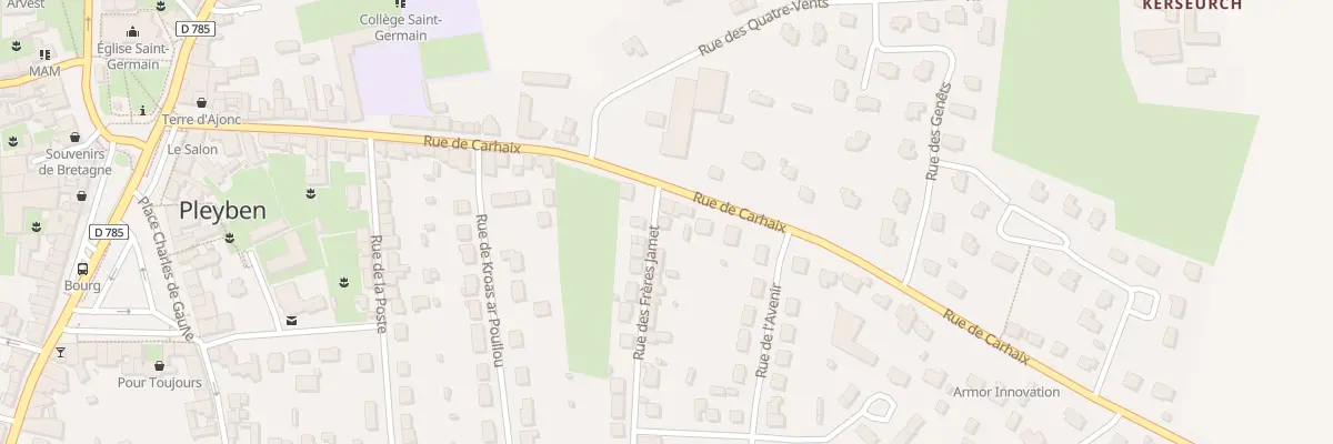Plan du 1 Rue des Frères Jamet à Pleyben