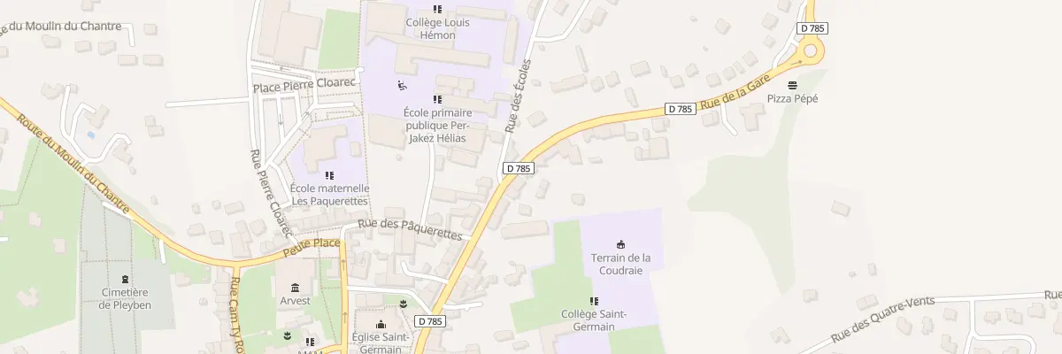 Plan du 36 Rue de la Gare à Pleyben
