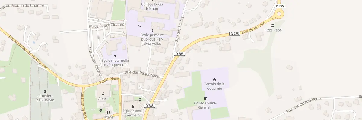 Plan du 34 Rue de la Gare à Pleyben