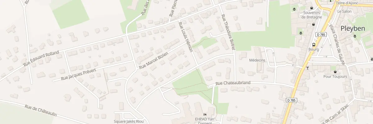 Plan du 2 Rue Louis Hémon à Pleyben