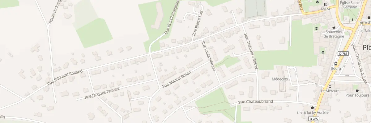 Plan du 8 Rue Marcel Bizien à Pleyben