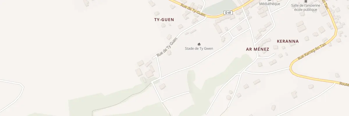 Plan du 1 Léac’ hognon à Gouézec