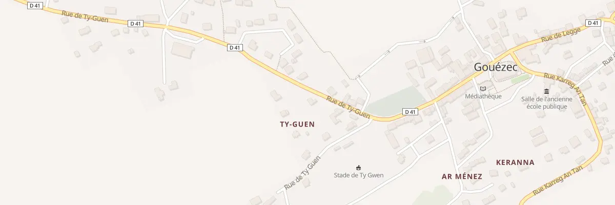 Plan du 14 Rte de Ti Gwenn à Gouézec