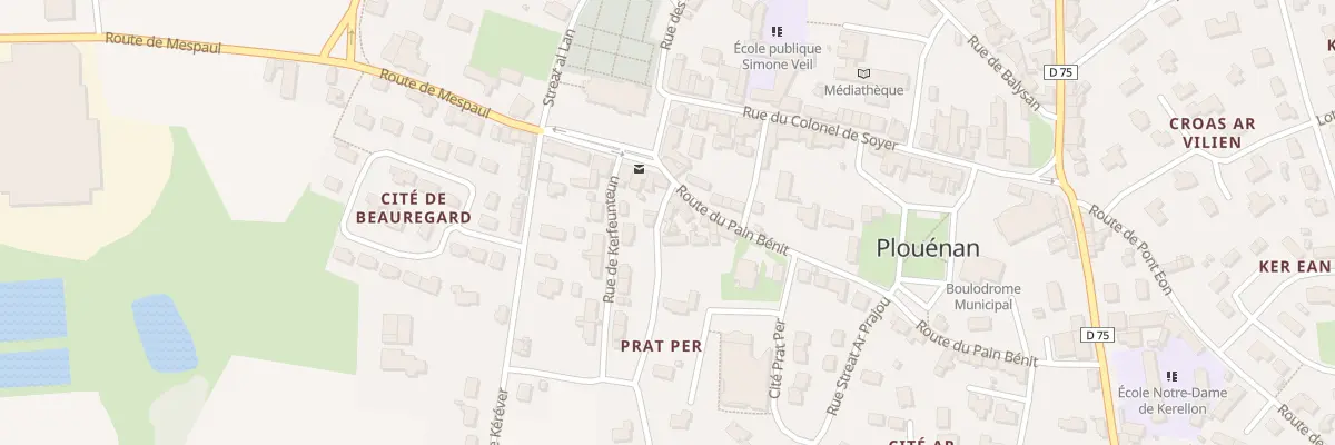 Plan du 2 Rue de Prat Per à Plouénan