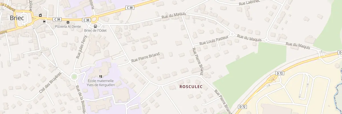 Plan du 15 Rue Louis Pasteur à Briec