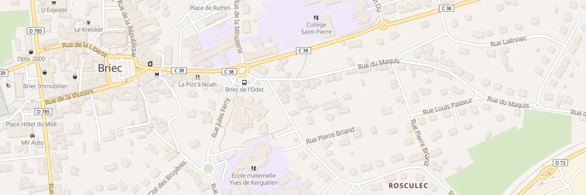 Plan du 1 Rue Pierre Briand à Briec