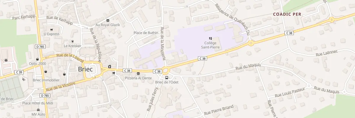 Plan du 15 Rue de la Résistance à Briec