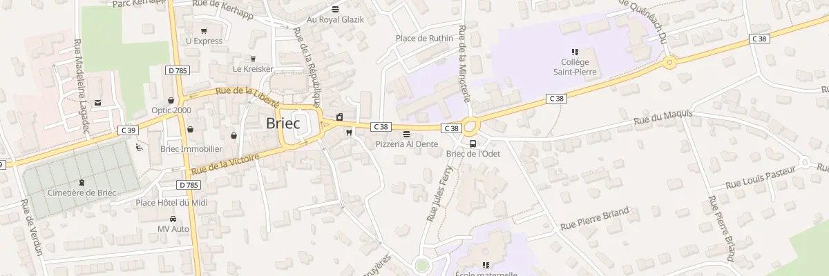 Plan du 16 Rue de la Résistance à Briec