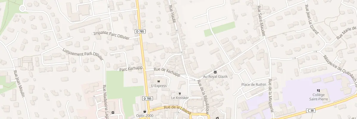 Plan du 7 Rue Haute à Briec