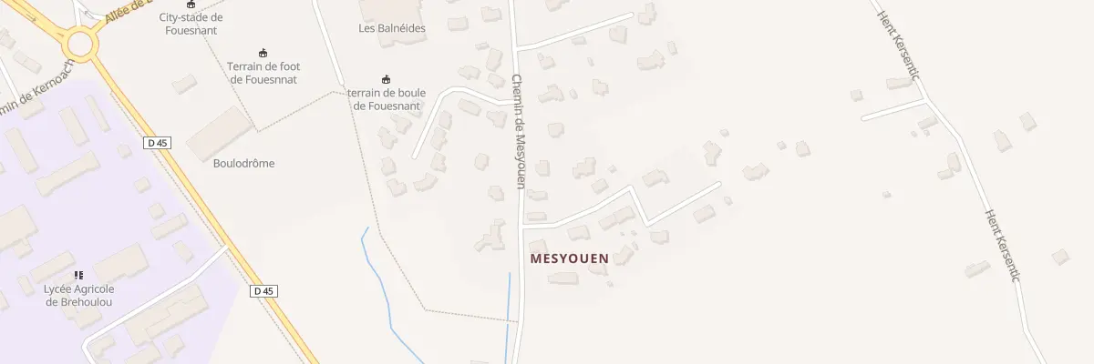 Plan du 45 Che de Mesyouen à Fouesnant