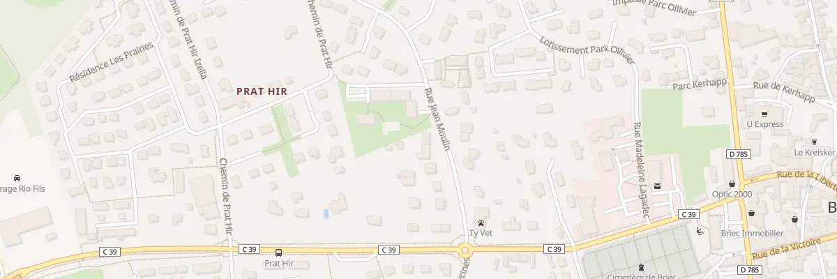 Plan du 9 Rue Jean Moulin à Briec