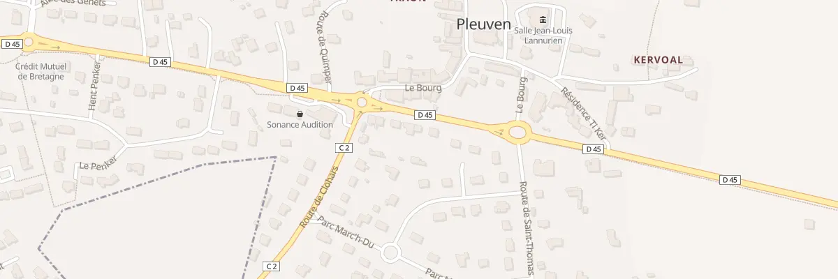 Plan du 10 Le Bourg Rte de Fouesnant à Pleuven