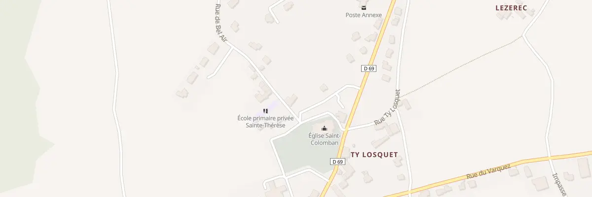 Plan du 2 Rue de Bel Air à Plougoulm