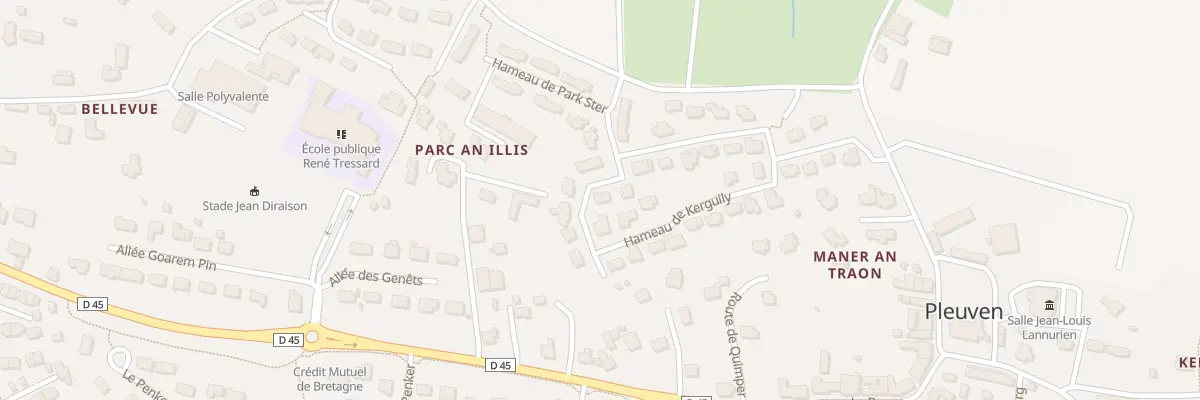 Plan du 3 Ham de Kerguily à Pleuven