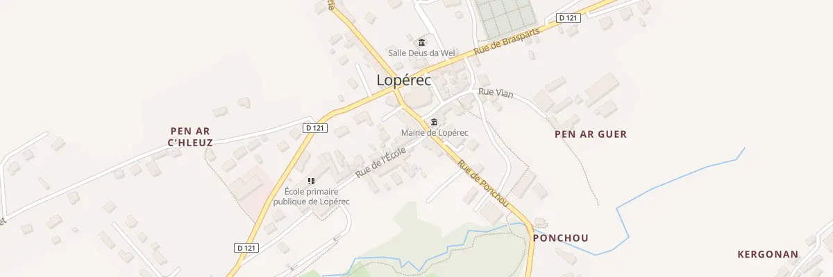 Plan du 2 Rue de l’Ecole à Lopérec