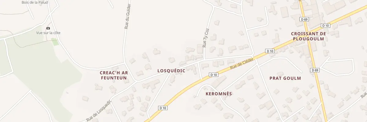 Plan du 190 Rue de Losquedic à Plougoulm