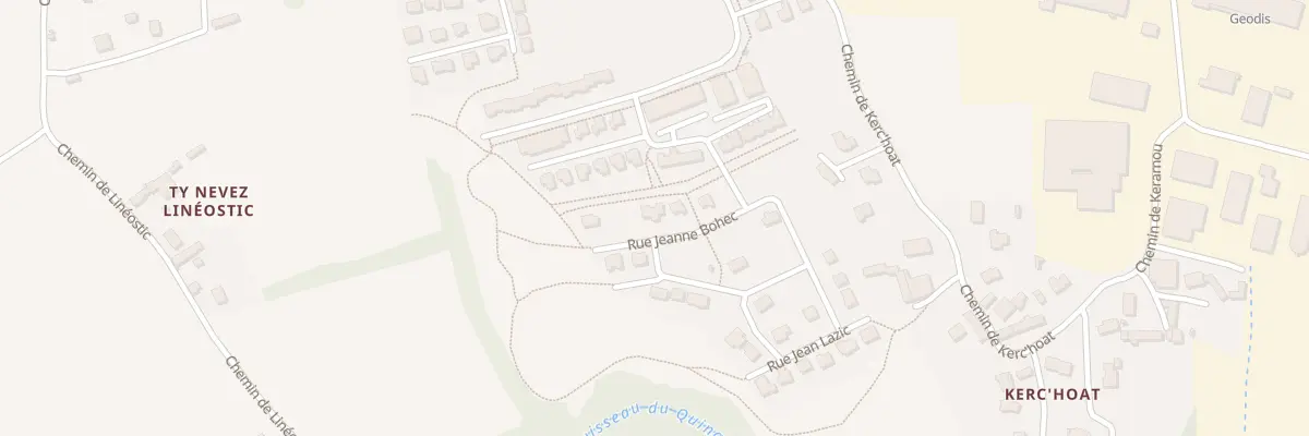 Plan du 7 Rue Jeanne Bohec à Quimper