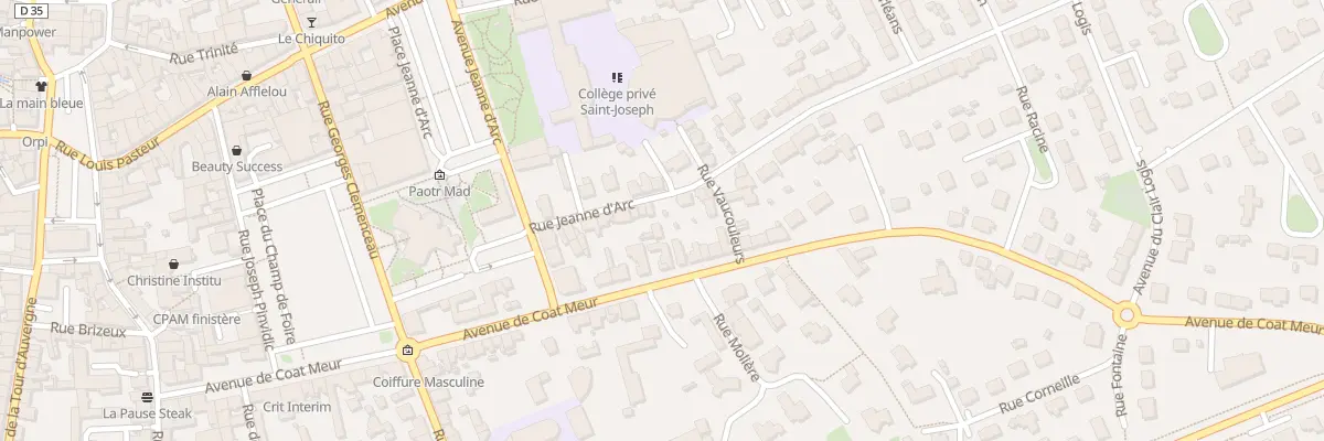 Plan du 16 Rue Jeanne d’Arc à Landivisiau