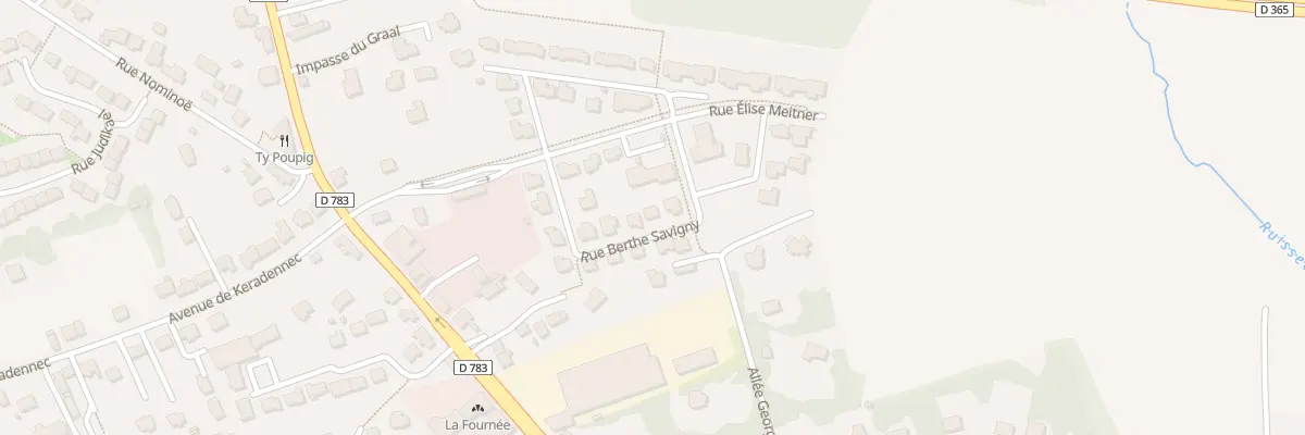Plan du 11 Rue Berthe Savigny à Quimper