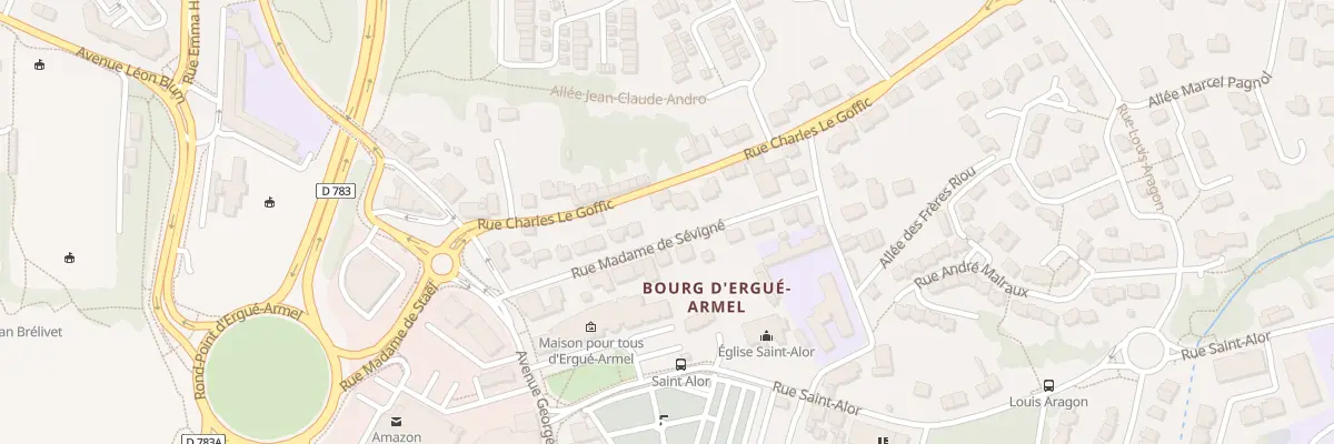 Plan du 16 Rue Madame de Sevigne à Quimper