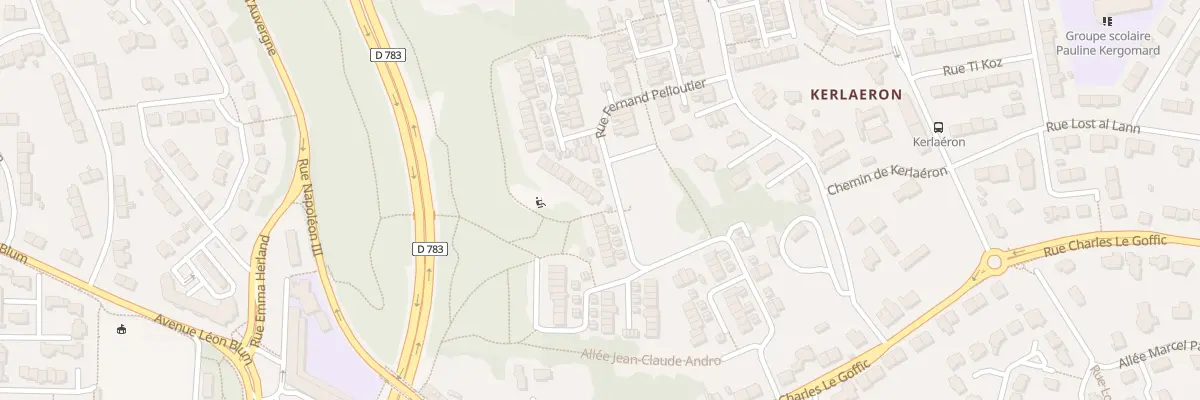 Plan du 100 Rue Fernand Pelloutier à Quimper