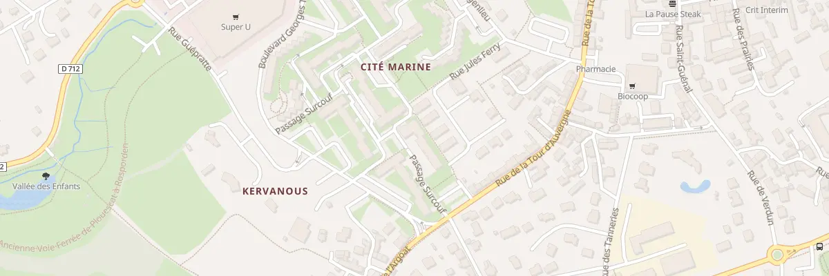 Plan du 2 Pas Surcouf à Landivisiau